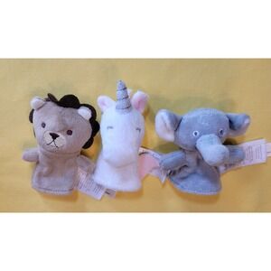 Carters Animal Finger Puppets Plush Lion, Elephant, Unicorn